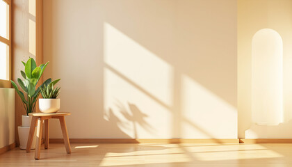 Cozy veterinary clinic waiting area with wooden accents and plant  