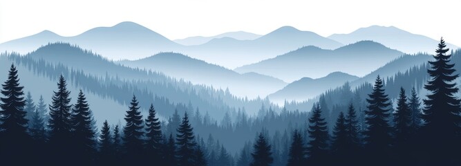 The scene depicts a modern landscape with a panoramic view of green hills and tree silhouettes