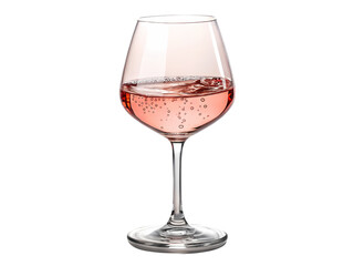 Pink Wine in Crystal Glass on transparent background