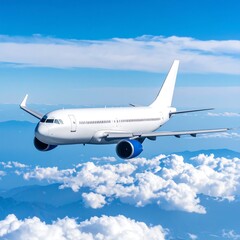 Obraz premium Airplane flying above clouds