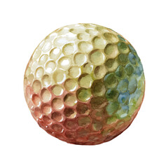 Golf Ball in watercolor style, vector illustration, isolated on white background.