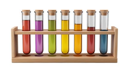 A wooden shelf with a row of colorful glass bottles on it