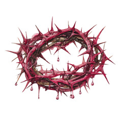 Fototapeta premium A watercolor painting of Crown Of Thorns, vector illustration on white background.