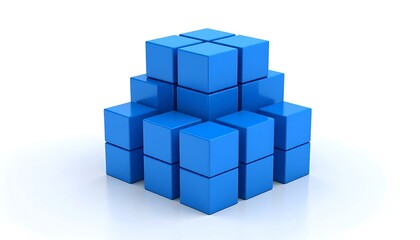 Obraz premium Blue blocks pyramid shape
