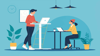 Two colleagues working together in a modern office, perfect for website banners or business presentations.