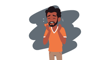 Illustration of a heartbroken man crying, perfect for websites, blogs, or social media posts about heartbreak, sadness, or relationship issues.