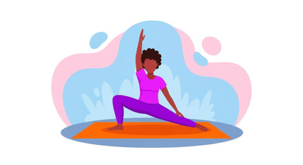 Woman practicing yoga, perfect for wellness websites or brochures.