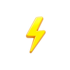 Lightning Bolt: A bright yellow lightning bolt, symbolizing energy and electricity, is isolated. A captivating representation of a powerful natural phenomenon and an emblem of force and speed.