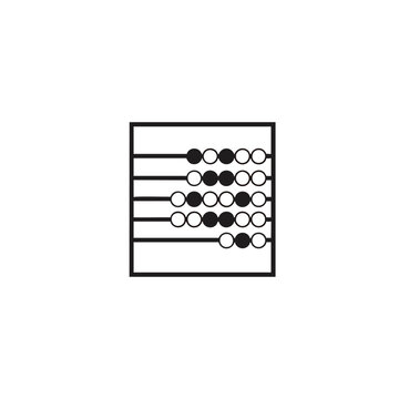Black and white line art icon of a classic abacus counting frame.