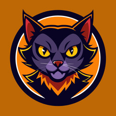 Halloween clipart with ghost, pumpkin, black cat and witch hat. Vector Flat Design Collection Set Isolated On Transparent Background