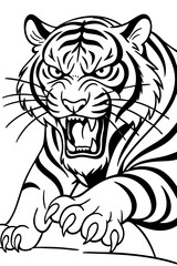 Roaring Tiger with Claws