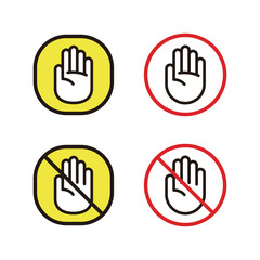 손바닥 금지 아이콘