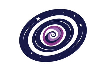 Spiral Galaxy Mandala with Stars Moons and Dog Illustration Elements