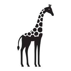 Simple Silhouette Giraffe Vector Illustration for Graphic Projects