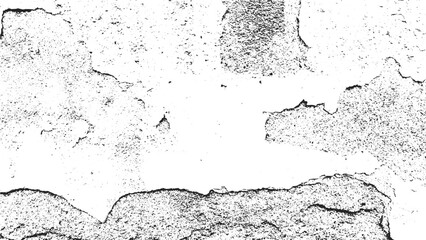 Rough Grunge Wall Texture Background, Vector Distressed Surface Texture Overlay, Gritty Abstract Black and White Texture, Seamless Rough Concrete Texture Template