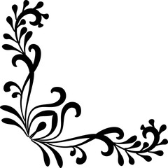 Hand Drawn Floral Corner Border Elements