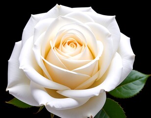 Close-up of a pristine cream rose