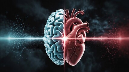 Understanding the brain heart connection for optimal health and wellness illustration concept