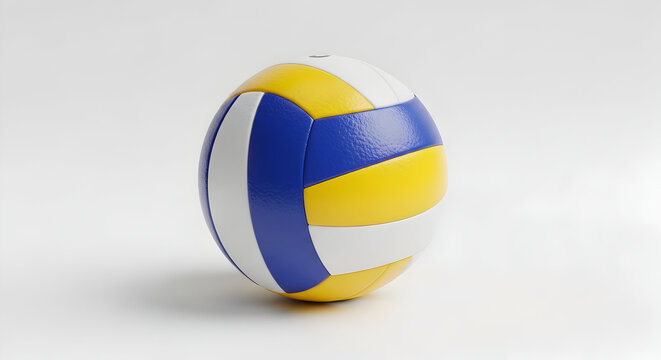 Bright Blue and Yellow Volleyball for Indoor and Beach Volleyball Games - Powered by Adobe