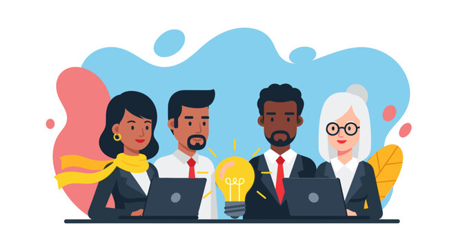 Diverse team brainstorming, perfect for website banners, presentations, or marketing materials.