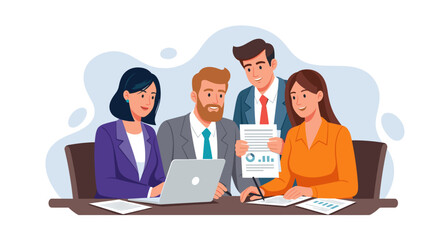 Diverse business team collaborating on a project, perfect for website banners or presentations.