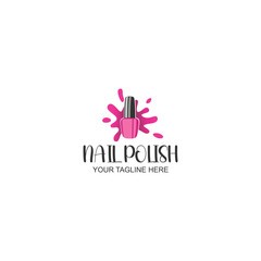 nail polish logo design for brand or product with creative illustration