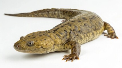 Naklejka premium Hellbender on studio background