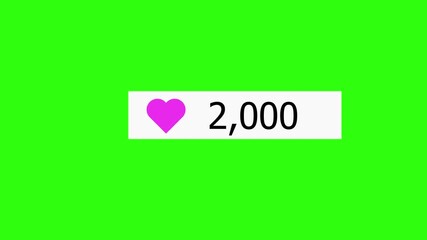 animated love and number counting green screen for social media 4k video - Powered by Adobe
