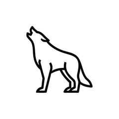 Outline a wolf howling on a animal silhouette