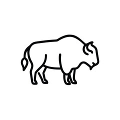 Outline icon a buffalo in side profile bison animal