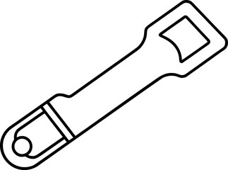 Simple Bottle Opener Outline Icon. Beverage Tool Line Art Graphic.