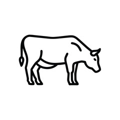 Outline icon a cow grazing on a cattle animal