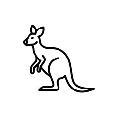 Outline icon a kangaroo with a joey in its pouch marsupial animal