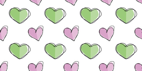 Obraz premium seamles pattern love heart with various colour background design.eps