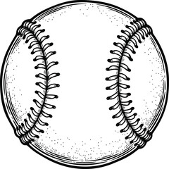 Detailed Black and White Baseball, Ideal for Sports Logos or Graphics