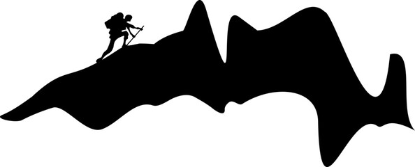 Mountain Climbing Silhouette