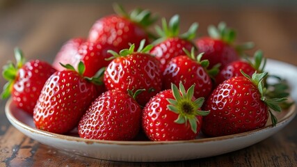 Erdbeeren in einem Teller in Nahaufnahme
