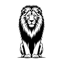 vector image of lion silhouette on white background