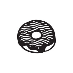 doodle hand drawn DONUT, sweet vector,donut silhouette