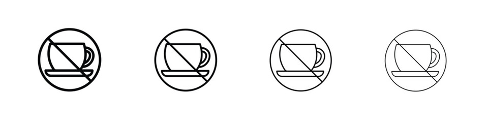 No coffee cup signs illustration sign collection. vector symbol or logo.
