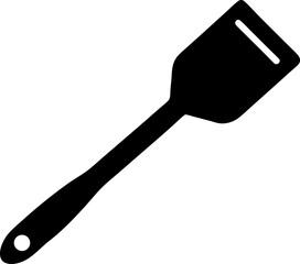 Kitchen Spatula Glyph. Flexible Turner Silhouette Symbol.