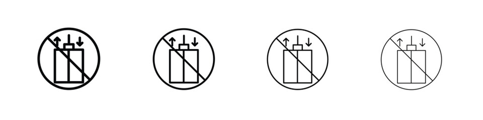 No elevator signs illustration sign collection. vector symbol or logo.