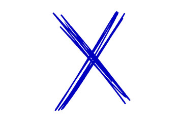 Hand Drawn Blue Cross Marker – Cancel Icon, X Symbol, Wrong Sign on Transparent Background, Cross Sign Doodle Illustartion Png isolated on transparent background, circles png