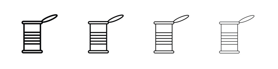 Open tin can icon illustration sign collection. vector symbol or logo.