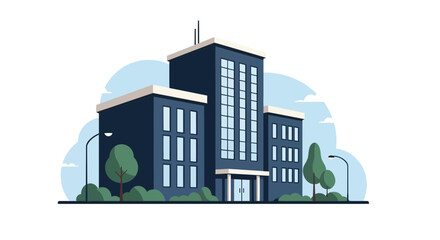 Modern Corporate Office Building Illustration