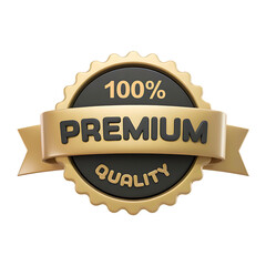 Gold premium quality seal with ribbon
