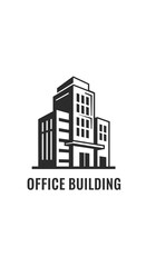Modern office building icon symbolizing corporate success and professional growth, perfect for business branding and real estate.