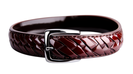 Braided leather belt with sleek metal buckle for casual wear