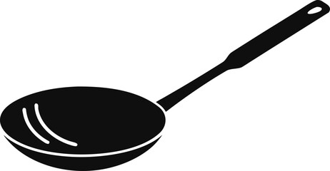 Shovel Spatula Glyph. Chinese Cookware Silhouette Graphic.