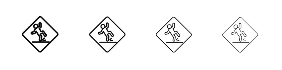 Wet Floor signs illustration sign collection. vector symbol or logo.